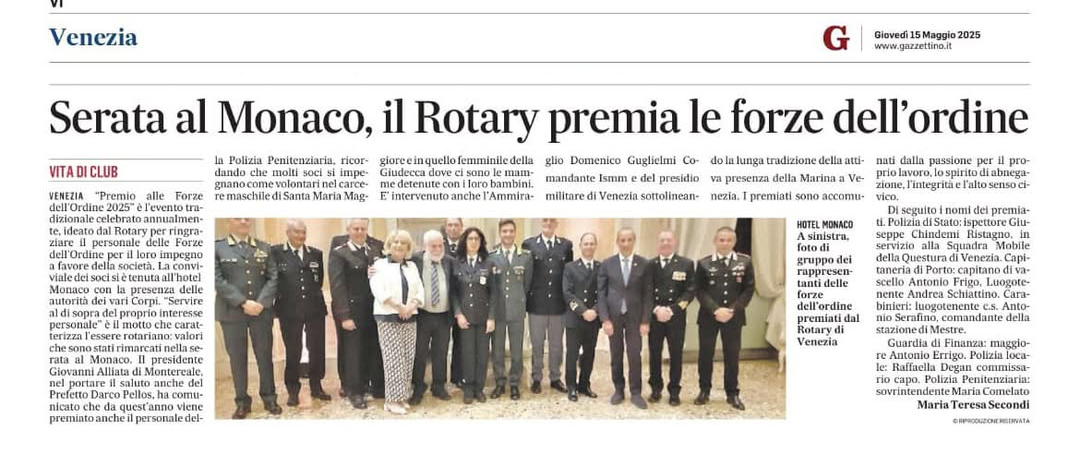 Premio alle Forze dell’Ordine, 13 maggio 2025